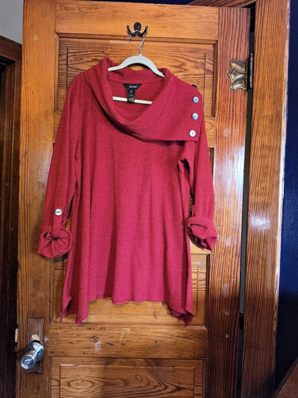 Ali Miles Red Cowl Neck Sweater Size 1XL